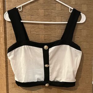 Black & White Crop Top